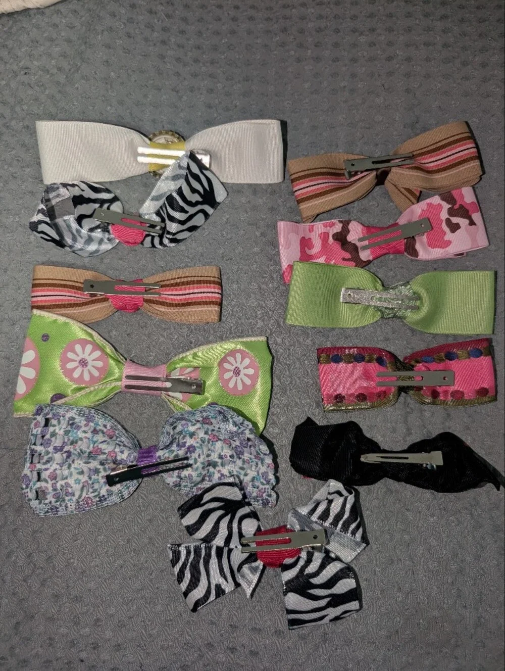 Kids Ribbon Hair Bows - Multi Color Pack